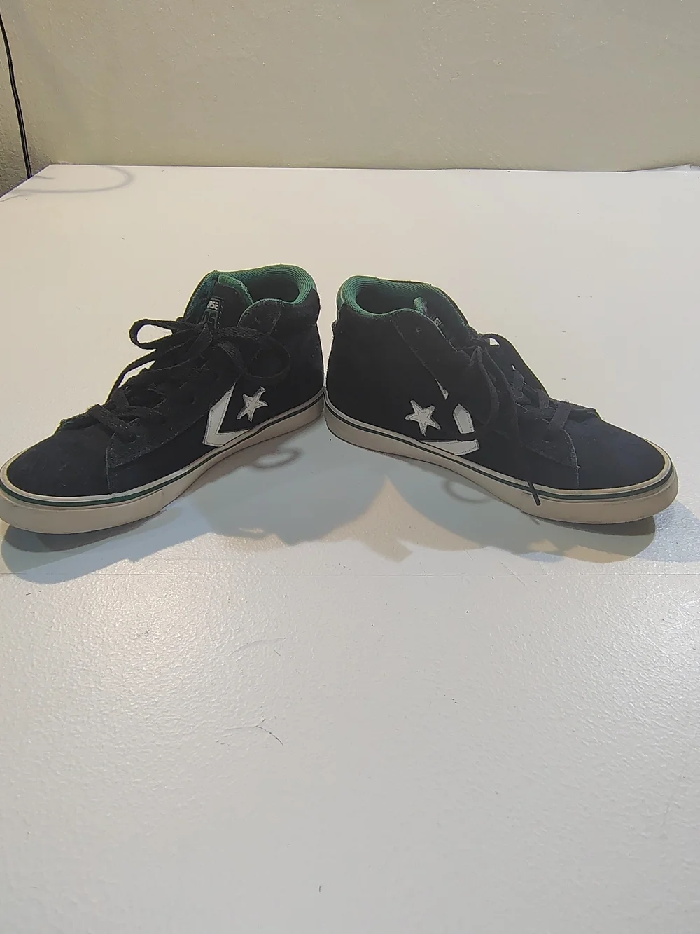 Converse Kids Black High-Top Sneakers with Green Lining